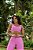 CJ44004 - Rosa Claro - Conj. Calça e Top Poliamida Brocado Levanta BumBum - Imagem 3