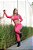 CJ46002 - Conj. Calça e Top Poliamida Canelado Manga Longa com Bolso - Vermelho - Imagem 1