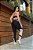 CJ46014 - Conj. Calça e Top Poliamida Suplex Brocado com Bolso - Preto e Bege - Imagem 2