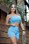 CJSH46001 - Conj. Short e Top Poliamida Canelado com Bolso - Azul Candy - Imagem 5