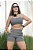 CJSH46002 - Conj. Short e Top Poliamida Canelado com Bolso - Mescla - Imagem 1