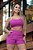 CJSH46003 - Conj. Short e Top Poliamida Canelado com Bolso - Purple - Imagem 1