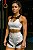 CJSH47012 - Cont Shorts e Top Poliamida Branco com Tela Preta - Imagem 1