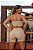CJSH49002 -Shorts com Bolso  Bege Top em Poliamida Zero Transparencia - Imagem 2