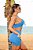 CJSH49007 -Conjunto de Shorts com Bolso Azul Top em Poliamida Zero Transparencia - Imagem 3