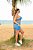 CJSH49007 -Conjunto de Shorts com Bolso Azul Top em Poliamida Zero Transparencia - Imagem 4