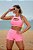 CJSH51004 - Conj. Short e Top Poliamida Brocado com ajuste lateral - Rosa - Imagem 1