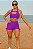 CJSH51009 - Conj. Short e Top Poliamida Brocado com ajuste lateral - Roxo - Imagem 1