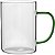 Caneca De Vidro 450ml Para Café Chá Com Alça Verde Elegante - Imagem 1