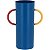 Vaso Para Plantas Decorativo De Metal Azul Com Alça 15cm - Imagem 1