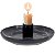 Castiçal De Cerâmica Decorativo Porta Velas Preto Calacata - Imagem 3
