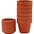 Jogo de 6 Vasos Clay Cachepô Para Jardim Terracota Com Prato - Imagem 1