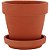 Jogo de 6 Vasos Clay Cachepô Para Jardim Terracota Com Prato - Imagem 2