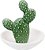 Cacto Verde de Cerâmica Decorativo Kaktus Adorno Para Sala - Imagem 1