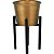 Vaso Chapecô Octave em Metal Dourado Decorativo com Suporte - Imagem 1