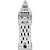 Monumento Big Ben Decorativo de Cerâmica Prateado Tourism - Imagem 1