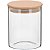Pote Table Com Tampa Bambu Borossilicato 770Ml 12X10X10Cm - Imagem 1