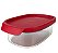 Tupperware Ultra Clear Oval 500ml Transparente e Vermelho - Imagem 3