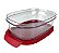Tupperware Ultra Clear Oval 500ml Transparente e Vermelho - Imagem 2
