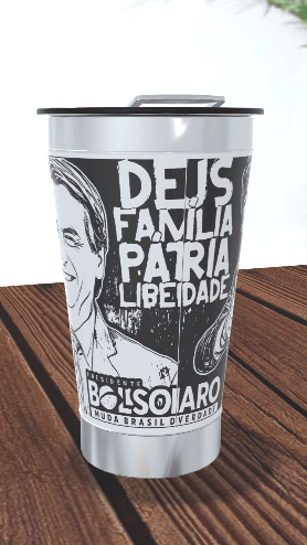 Copo Térmico personalizado Jair Bolsonaro 473ml com Gravação a Laser - Imagem 2