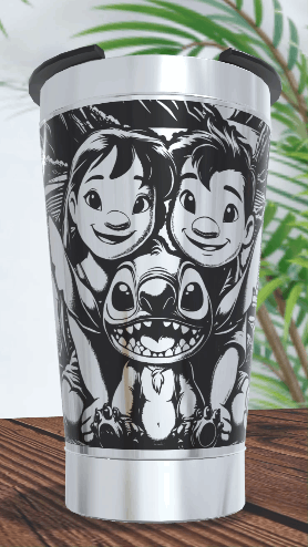 Copo Térmico personalizado Stitch 473ml com Gravação a Laser - Imagem 3