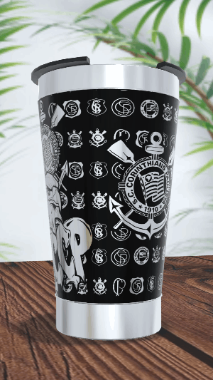 Copo Térmico  Corinthians 473 ml com Gravação a Laser 360° - Imagem 4
