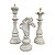 Trio Xadrez Decorativo Branco - Imagem 1