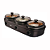 Triplo Buffet Black Glass Rechaud Elétrico Preto 110v-Loreto - Imagem 2