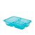 Kit Pote Marmita Fitness Com 3 Divisórias E Tampa Azul Bpa Free - Imagem 1