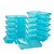 Kit Pote Marmita Fitness Com 3 Divisórias E Tampa Azul Bpa Free - Imagem 4