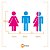 Kit 3 Adesivos Porta Banheiro Identificação Homem Mulher Unissex-Azul e Rosa - Imagem 3