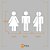 Kit 3 Adesivos Porta Banheiro Identificação Homem Mulher Unissex-Cor Branco - Imagem 3