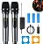 Kit 2 Microfones Sem Fio Cor Preto Profissional Recarregável Dinâmico Bluetooth Karaoke Igreja Show Palestra UHF (Com Receptor) - Imagem 1