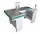 Checkout Caixa de Supermercado 1.80mts Completo com Gaveta de Dinheiro Manual e Suportes - Esquerda/Direita - Mesa Reta - BCL18 - Branco com Verde - Imagem 1