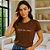 Baby Look Feminina Cristã Marrom Eis-me Aqui - Imagem 3