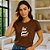 Baby Look Feminina Cristã Marrom Foi Por Você - Imagem 3