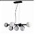 Lustre Pendente ADN+ Ravena 7 Bolas Preto 1672 - Imagem 1