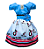 Vestido Temático TikTok Azul Tam.G (6-7 Anos) - Imagem 1