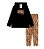 Conjunto Feminino Meia Estacao C/ Capuz Chic Preto Tam.12 - Imagem 1