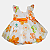 Vestido Social Floral Laranja Veste 8 a 18 Meses - Imagem 1