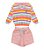 Conjunto Juvenil Listrado Shorts Rosa Tam.10 - Imagem 1