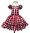 Vestido Quadriculado com Vermelho Tam.4-5  Anos - Imagem 2