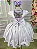 Vestido Luxo Encanto Pérola Lilás Lavanda - Imagem 2