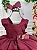 Vestido Luxo Encanto Kau Laços Marsala - Imagem 6