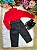 Conjunto Social Encanto Linho Vermelho e Preto - Imagem 2