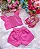 Conjunto Blogueirinha Sarja Shorts Rosa Chiclete Tam.10 - Imagem 1