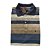 CAMISA POLO PREMIUM LISTRADA AZUL / CAQUI EDGE - Imagem 3