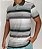 CAMISA POLO PREMIUM LISTRADA CINZA / VERDE EDGE - Imagem 1