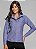 CAMISA FEMININA SOCIAL MANGA LONGA MICRO LISTRAS BLUE - Imagem 2