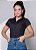 CAMISA FEMININA SOCIAL MANGA CURTA YVE PRETA - Imagem 1